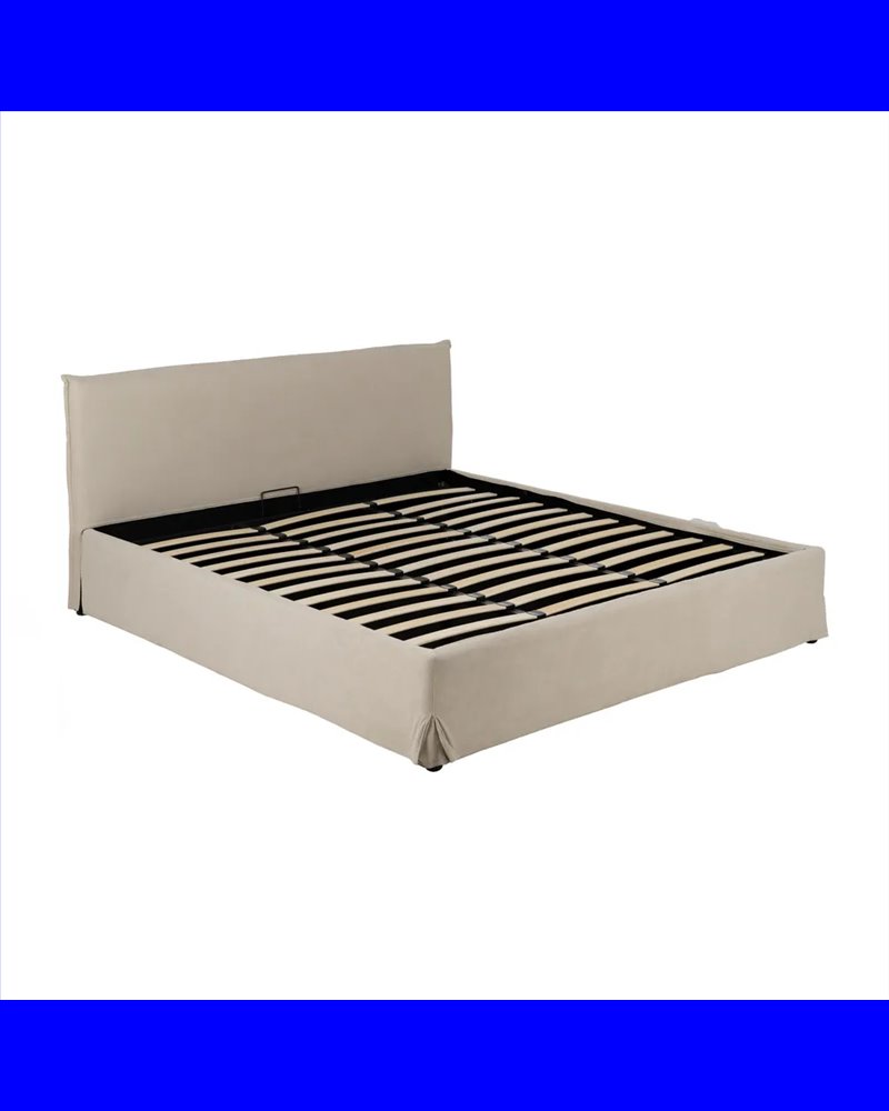 CAMA CANAPÉ BEIGE TEJIDO DORMITORIO 196 X 215 X 96 CM