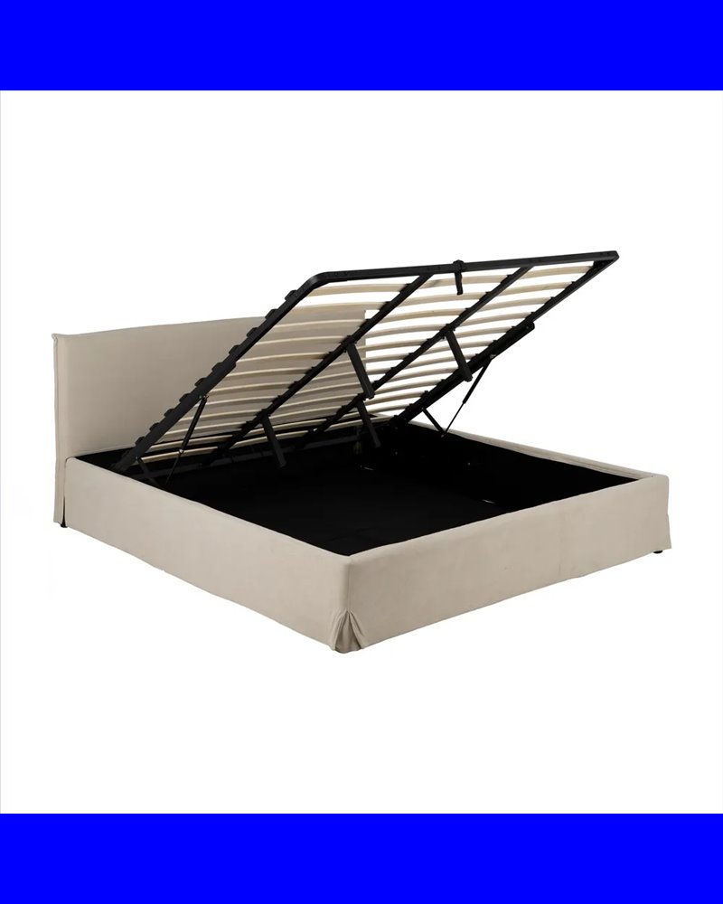 CAMA CANAPÉ BEIGE TEJIDO DORMITORIO 196 X 215 X 96 CM