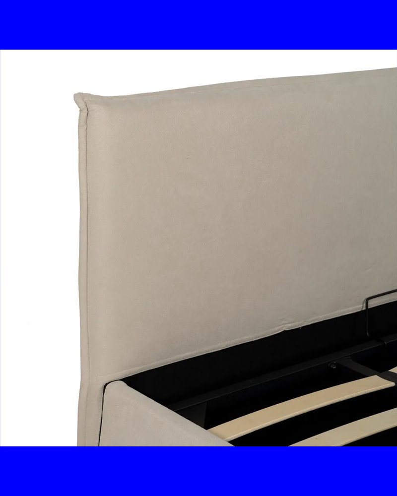 CAMA CANAPÉ BEIGE TEJIDO DORMITORIO 196 X 215 X 96 CM