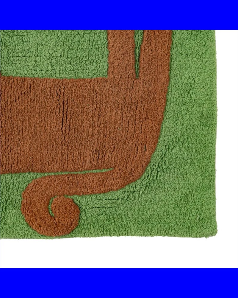 ALFOMBRA ANIMALES VERDE ALGODÓN INFANTIL 160 X 120 CM