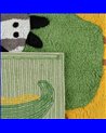 ALFOMBRA ANIMALES VERDE ALGODÓN INFANTIL 160 X 120 CM