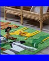 ALFOMBRA ANIMALES VERDE ALGODÓN INFANTIL 160 X 120 CM