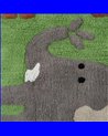 ALFOMBRA ANIMALES VERDE ALGODÓN INFANTIL 175 X 90 CM