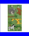 ALFOMBRA ANIMALES VERDE ALGODÓN INFANTIL 175 X 90 CM