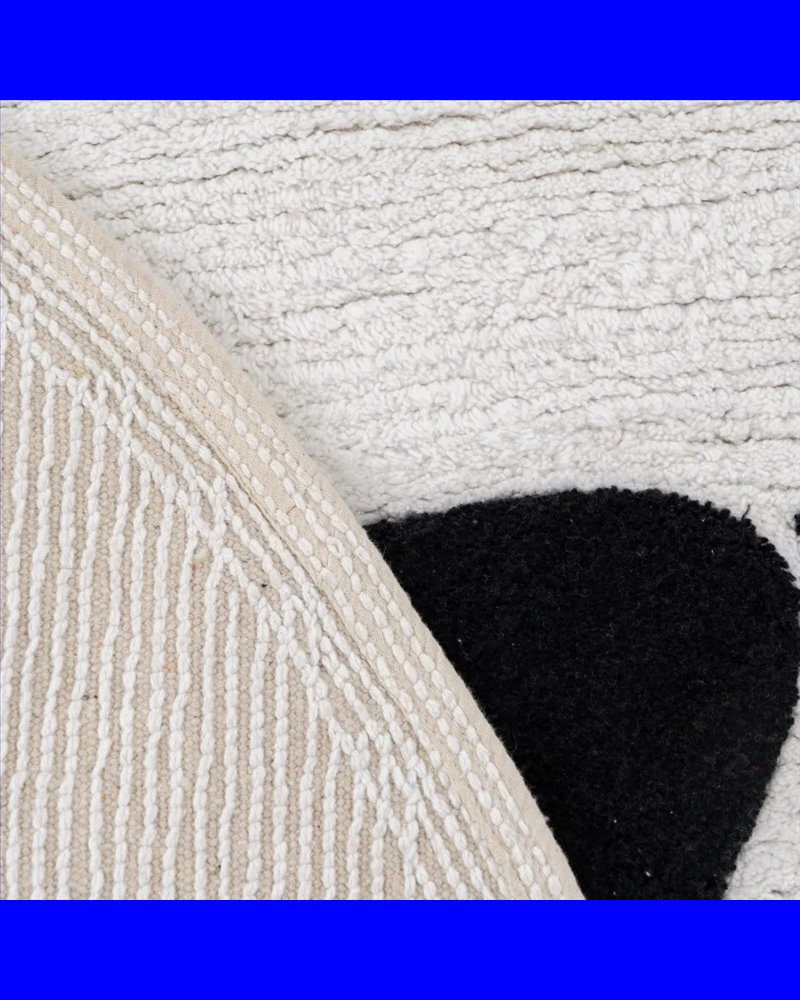 ALFOMBRA GATO BLANCO-NEGRO ALGODÓN 100 CM