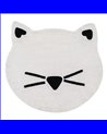 ALFOMBRA GATO BLANCO-NEGRO ALGODÓN 150 CM