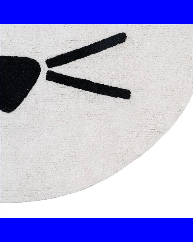 ALFOMBRA GATO BLANCO-NEGRO ALGODÓN 150 CM