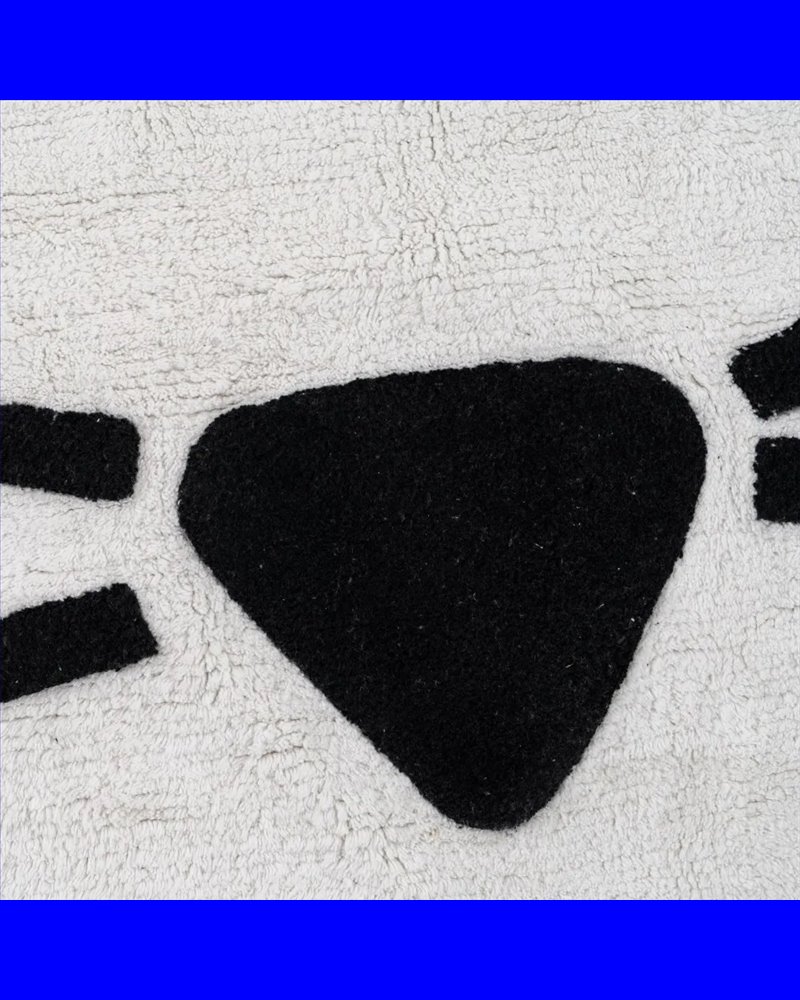 ALFOMBRA GATO BLANCO-NEGRO ALGODÓN 150 CM