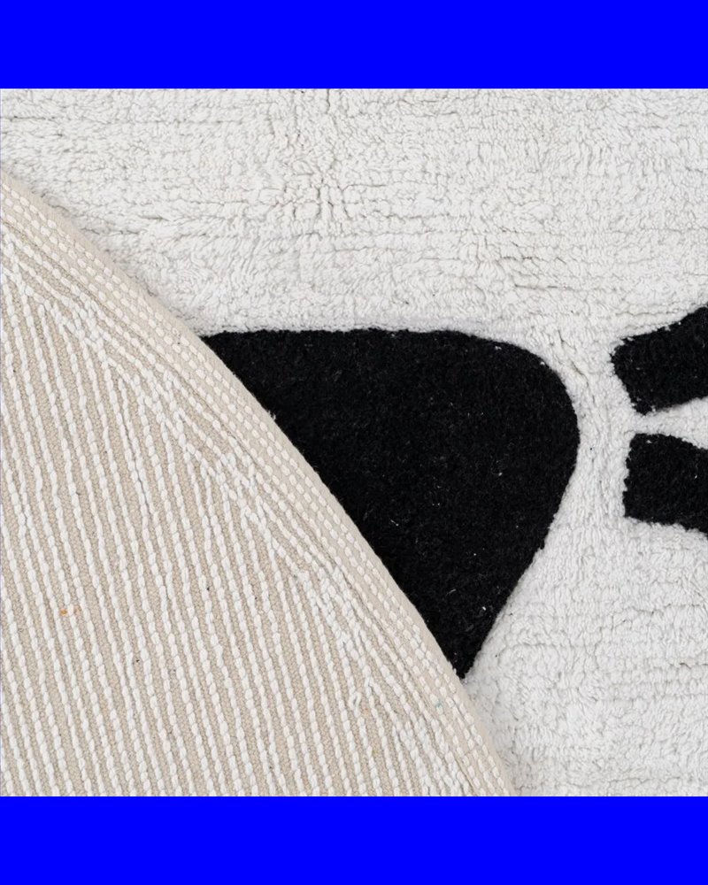 ALFOMBRA GATO BLANCO-NEGRO ALGODÓN 150 CM