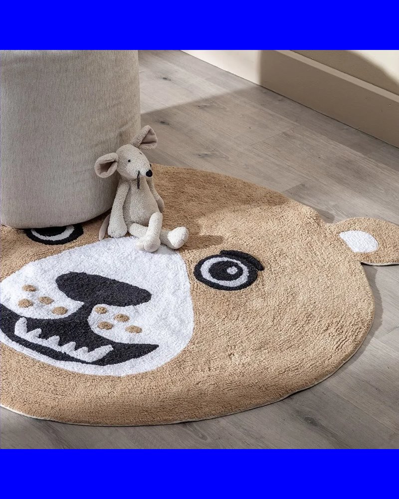 ALFOMBRA OSO MARRÓN ALGODÓN INFANTIL 100 CM
