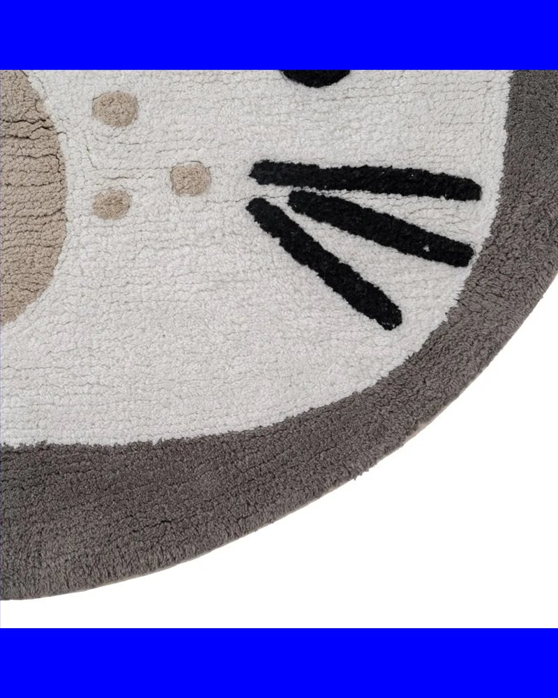 ALFOMBRA CONEJO GRIS ALGODÓN INFANTIL 100 CM