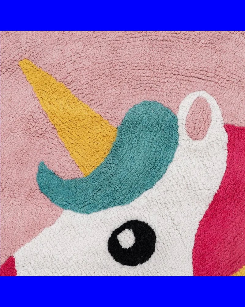 ALFOMBRA UNICORNIO ROSA ALGODÓN INFANTIL 100 CM