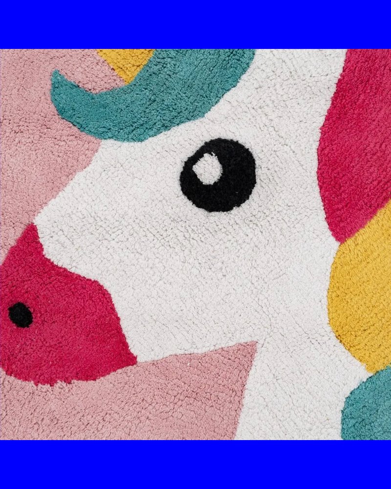 ALFOMBRA UNICORNIO ROSA ALGODÓN INFANTIL 100 CM