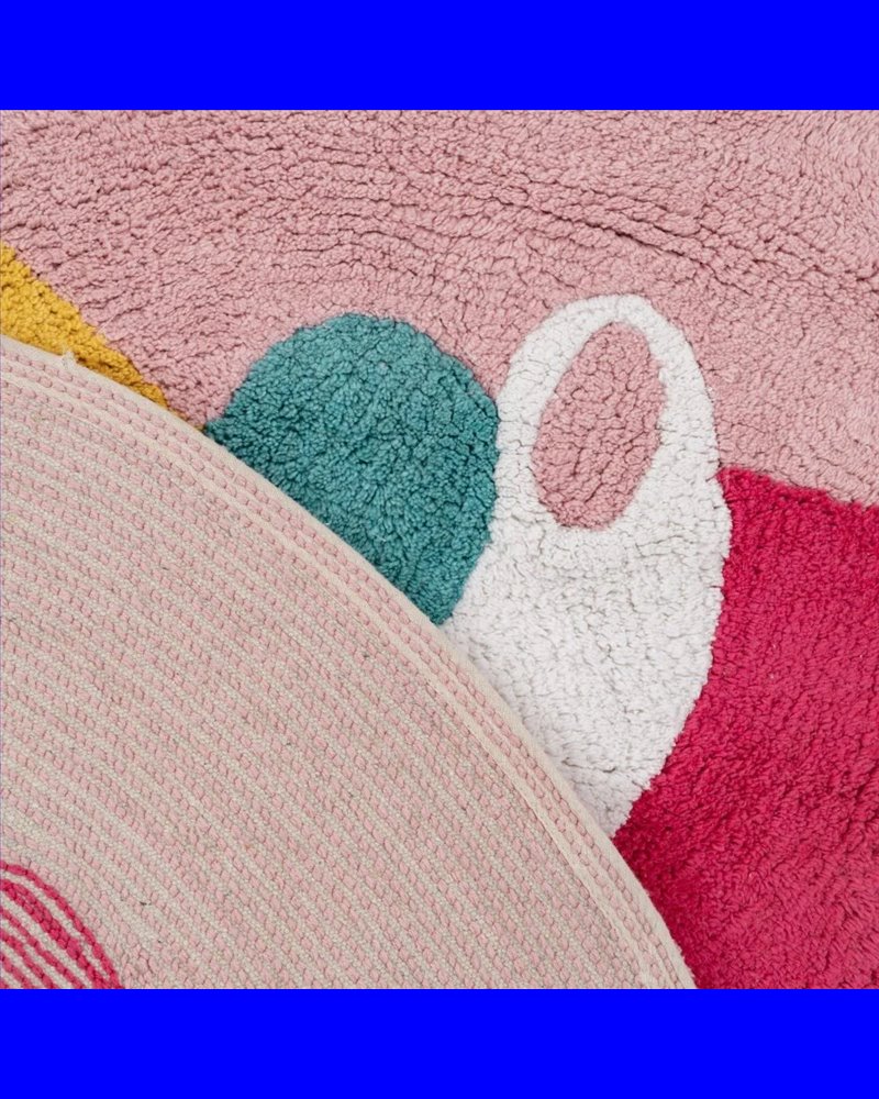ALFOMBRA UNICORNIO ROSA ALGODÓN INFANTIL 100 CM
