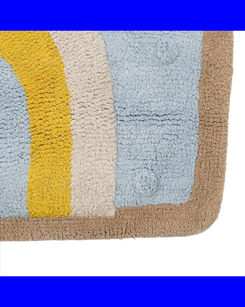 ALFOMBRA CIRCO AZUL ALGODÓN INFANTIL 100 X 74 CM