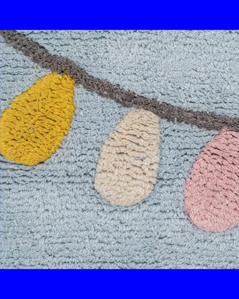 ALFOMBRA CIRCO AZUL ALGODÓN INFANTIL 100 X 74 CM
