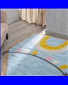 ALFOMBRA CIRCO AZUL ALGODÓN INFANTIL 100 X 74 CM