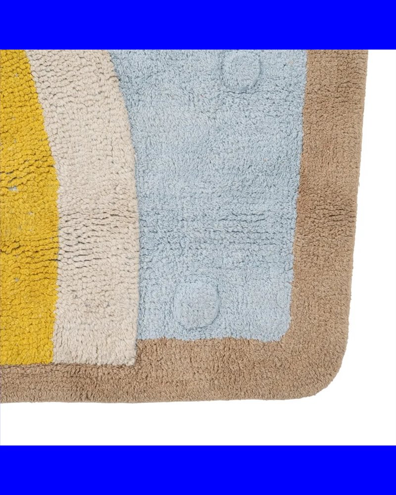 ALFOMBRA CIRCO AZUL ALGODÓN INFANTIL 150 X 110 CM