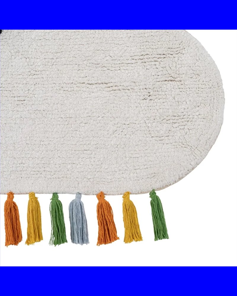 ALFOMBRA NUBE BLANCO ALGODÓN INFANTIL 100 X 60 CM