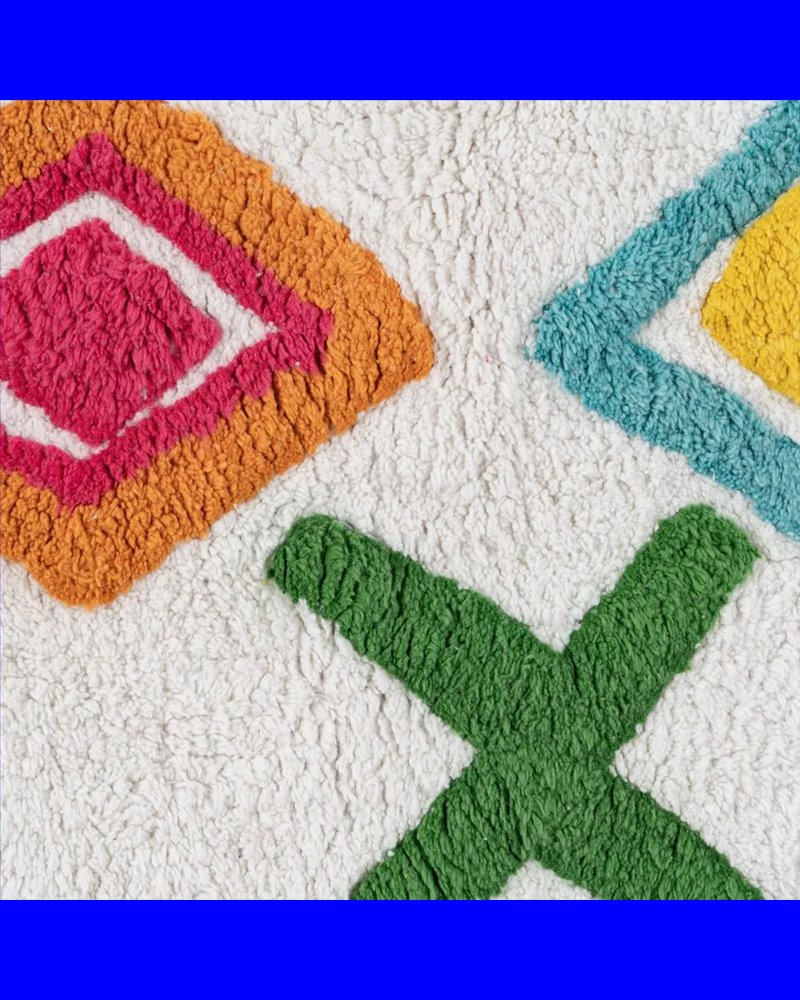 ALFOMBRA ÉTNICO ALGODÓN INFANTIL 135 X 100 CM
