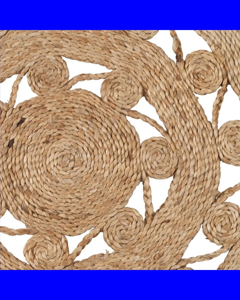 ALFOMBRA NATURAL YUTE DECORACIÓN 120 X 120 CM