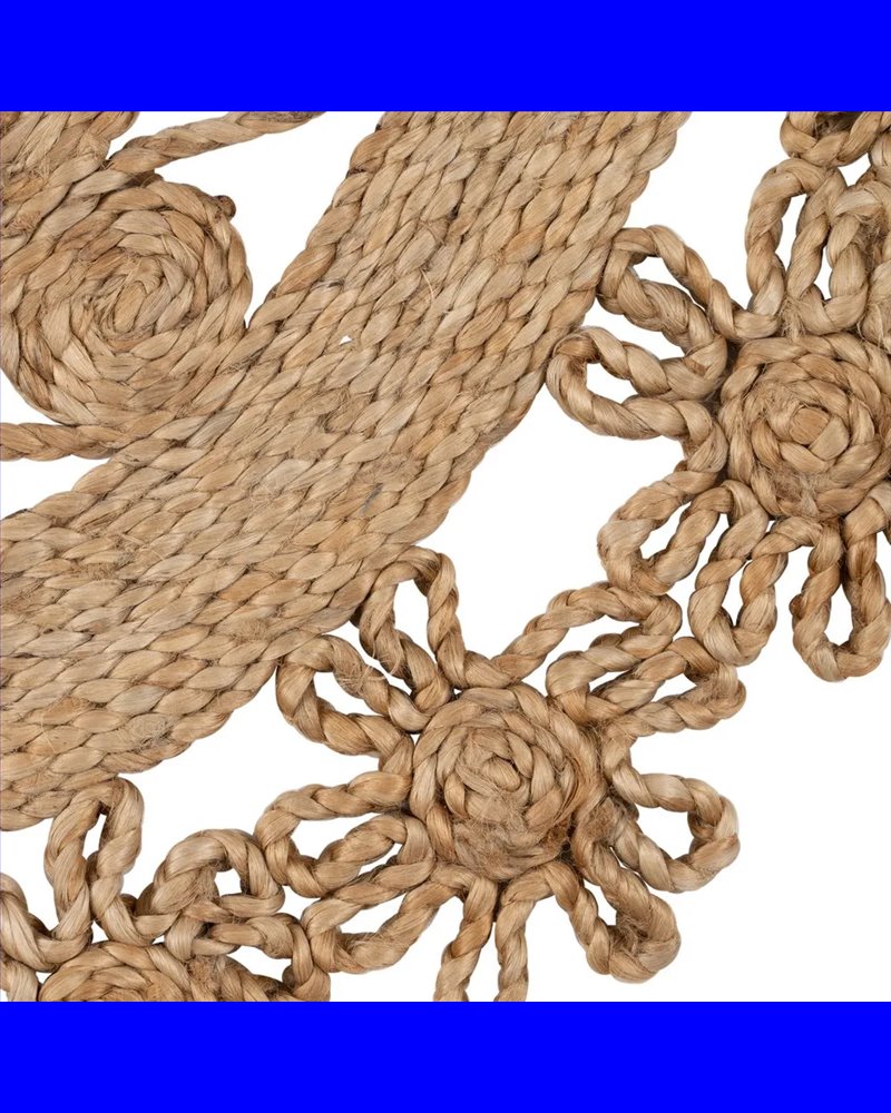 ALFOMBRA NATURAL YUTE DECORACIÓN 120 X 120 CM