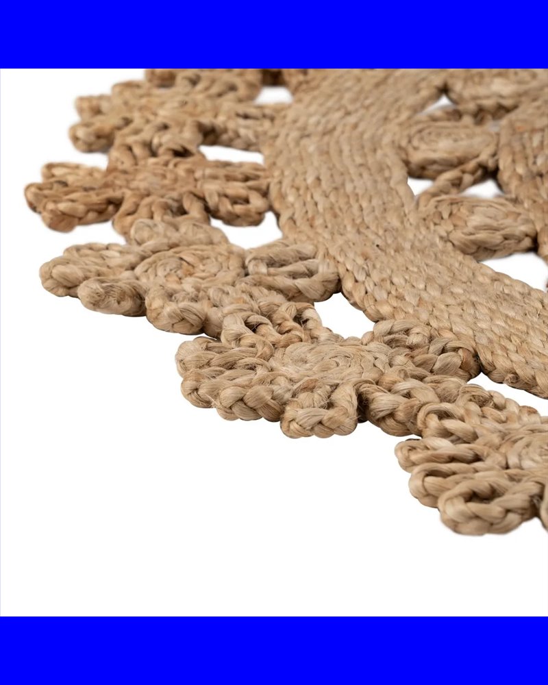 ALFOMBRA NATURAL YUTE DECORACIÓN 120 X 120 CM