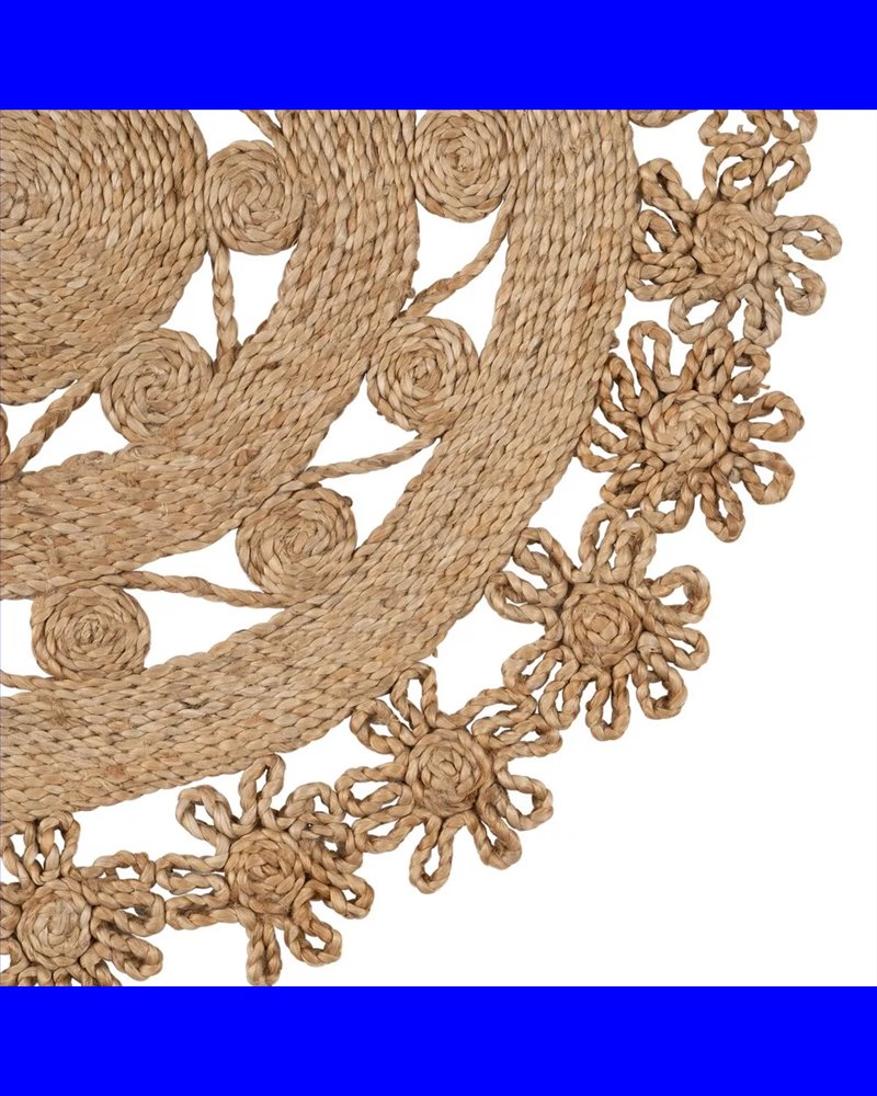 ALFOMBRA NATURAL YUTE DECORACIÓN 120 X 120 CM
