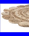 ALFOMBRA NATURAL-BLANCO YUTE DECORACIÓN 120 X 120 CM