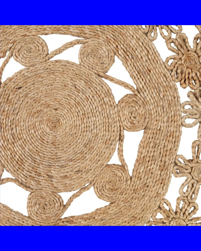 ALFOMBRA NATURAL YUTE DECORACIÓN 120 X 120 CM