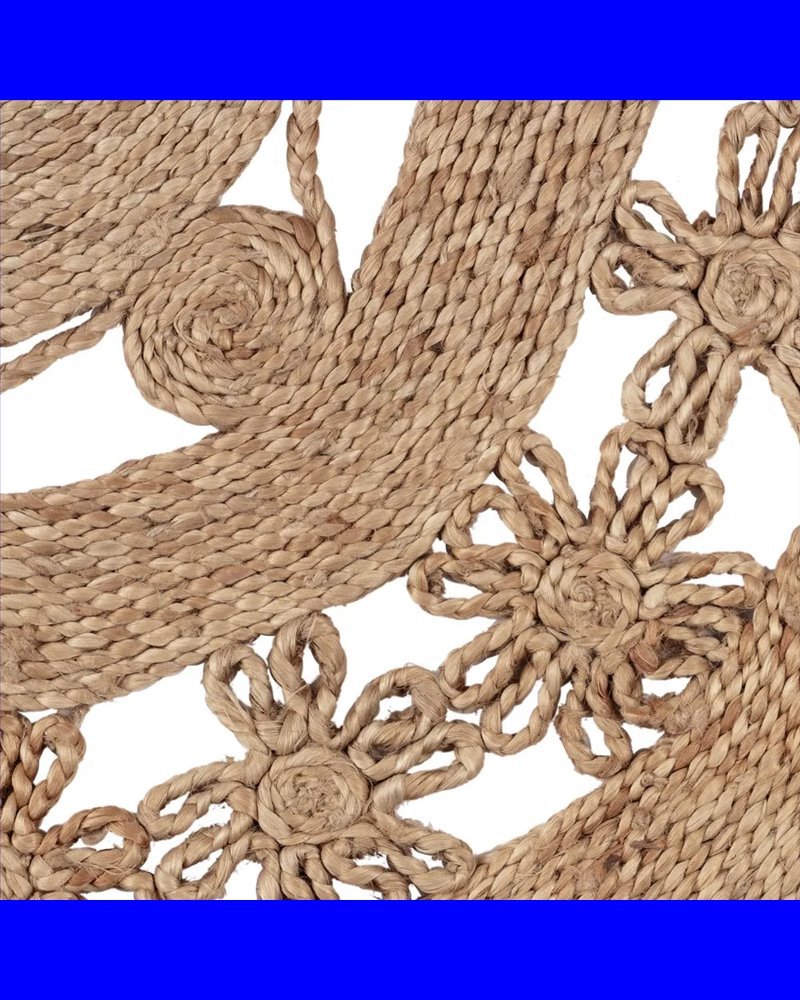 ALFOMBRA NATURAL YUTE DECORACIÓN 120 X 120 CM