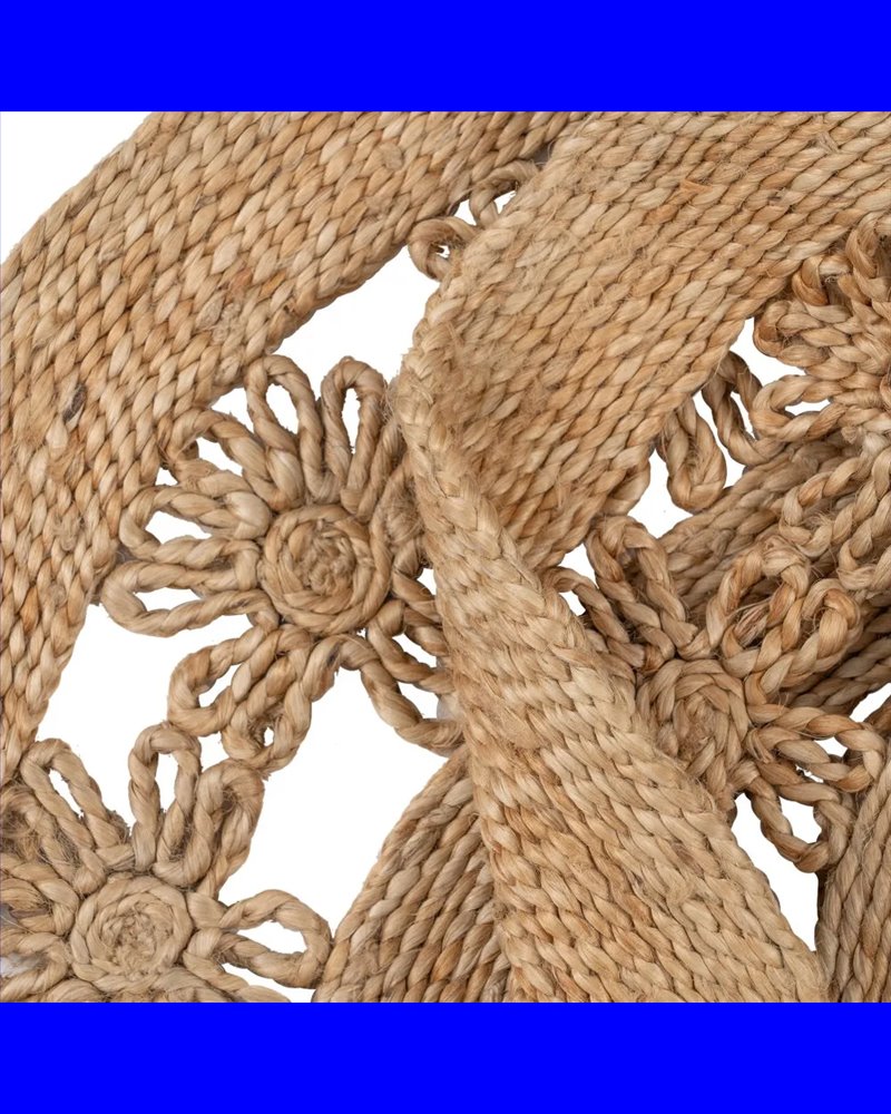 ALFOMBRA NATURAL YUTE DECORACIÓN 120 X 120 CM
