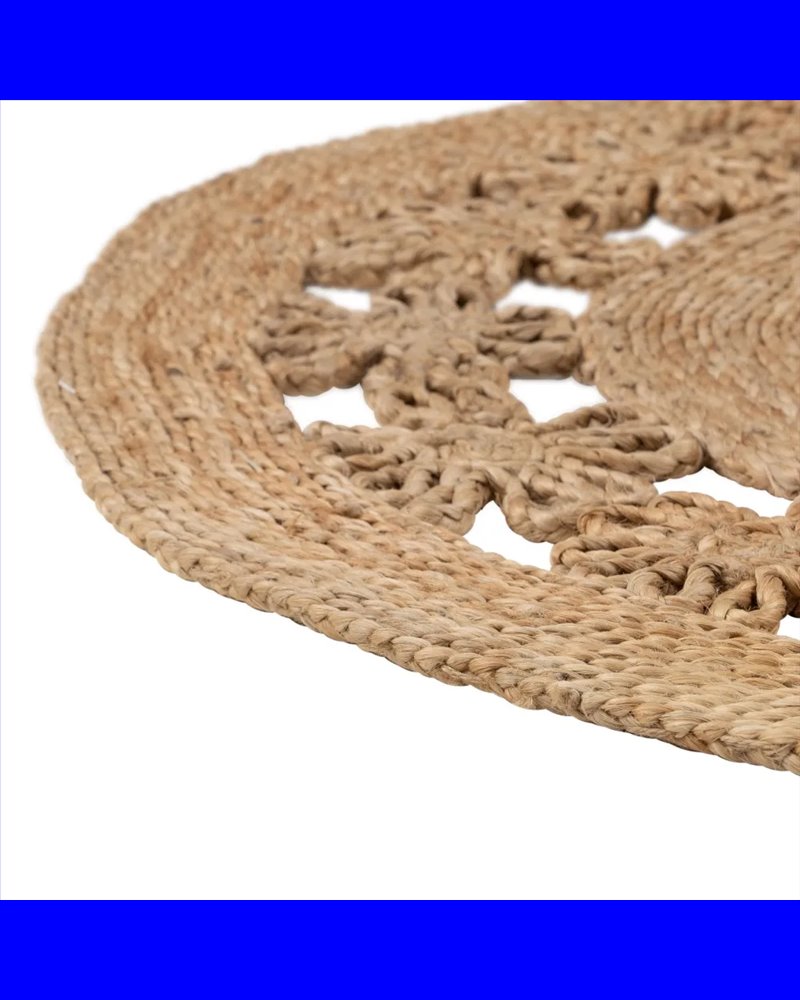 ALFOMBRA NATURAL YUTE DECORACIÓN 120 X 120 CM
