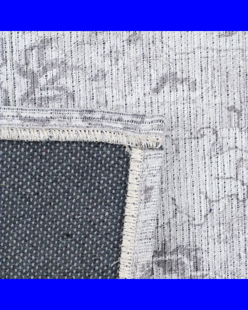 ALFOMBRA GRIS POLIESTER-ALGODÓN 80 X 150 CM