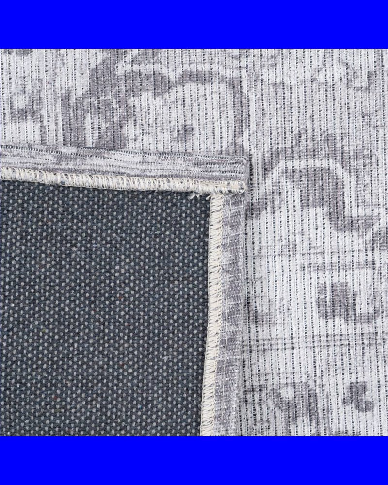 ALFOMBRA GRIS POLIESTER-ALGODÓN 160 X 230 CM
