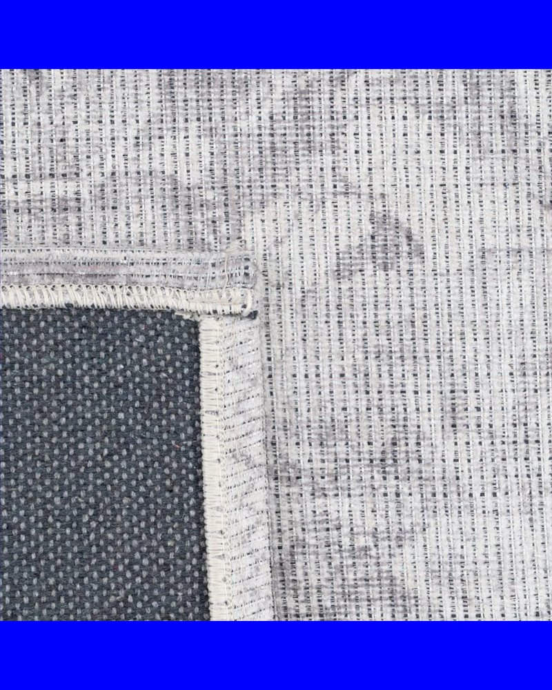 ALFOMBRA GRIS POLIESTER-ALGODÓN 80 X 150 CM