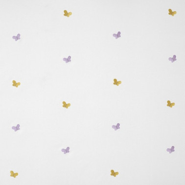 Tela MWS29955535 PAPILLONS BRODES JAUNE PARME Casadeco