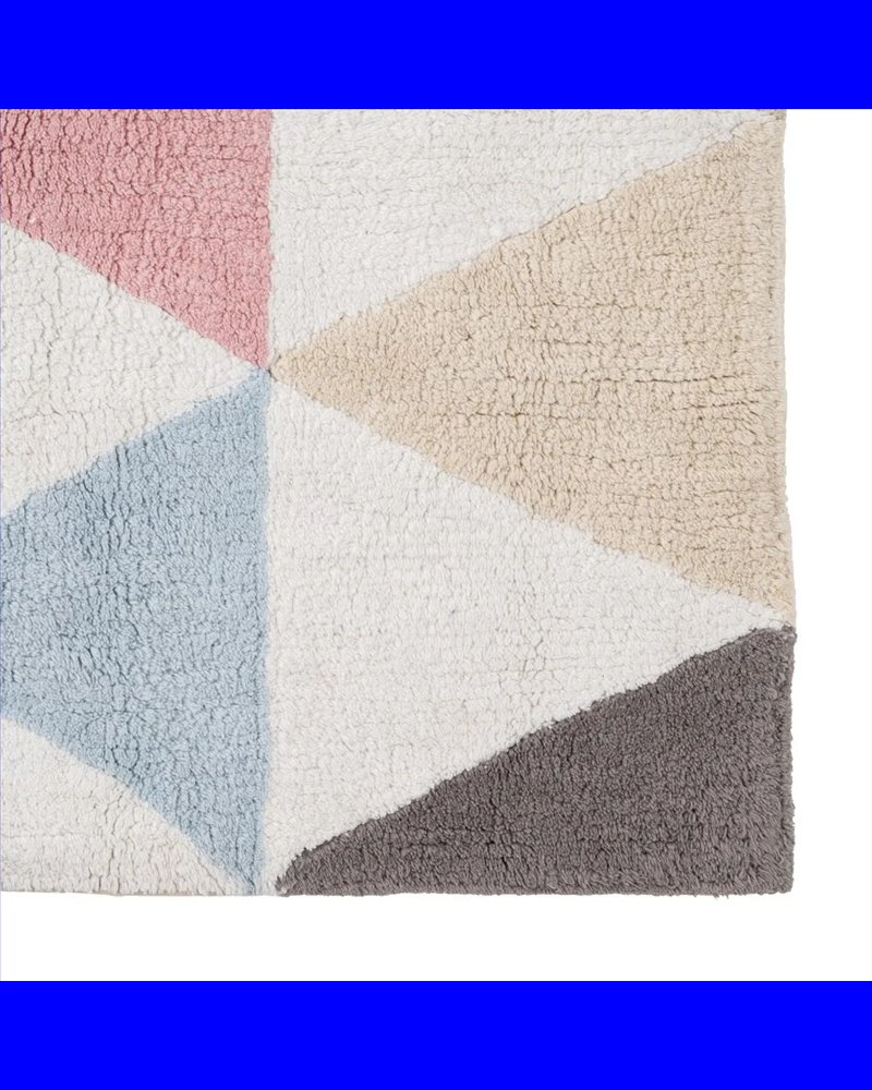ALFOMBRA GEOMÉTRICO ALGODÓN INFANTIL 160 X 120 CM