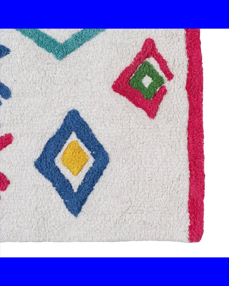 ALFOMBRA ÉTNICO ALGODÓN INFANTIL 160 X 120 CM