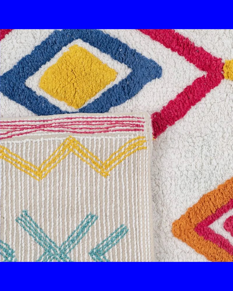 ALFOMBRA ÉTNICO ALGODÓN INFANTIL 160 X 120 CM