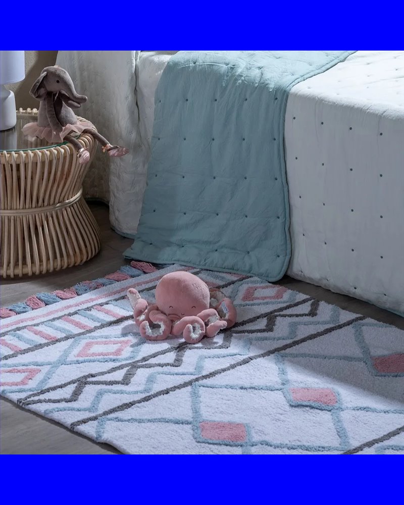 ALFOMBRA ÉTNICO ALGODÓN INFANTIL 160 X 120 CM