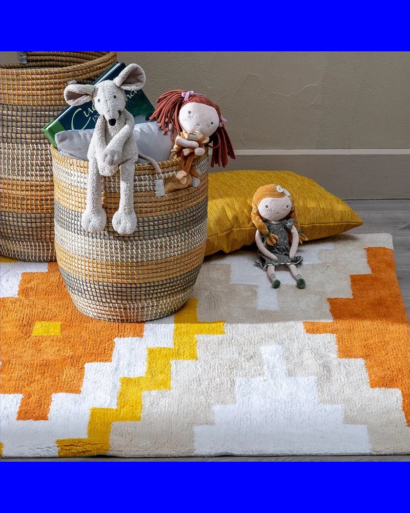 ALFOMBRA AZTECA ALGODÓN INFANTIL 160 X 120 CM