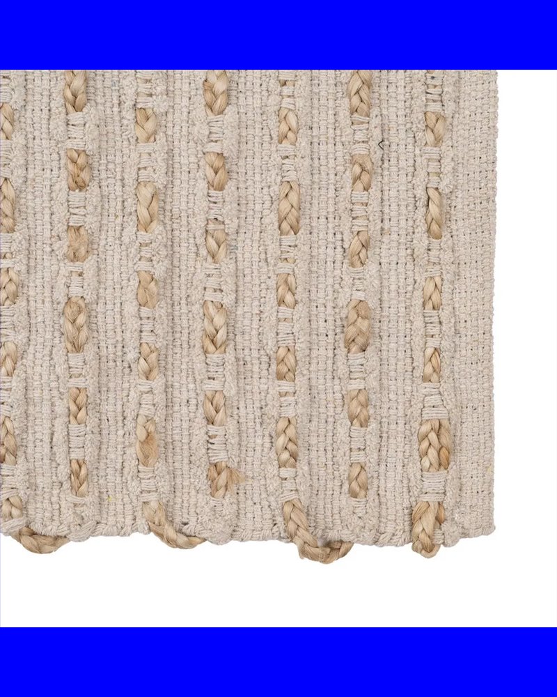 ALFOMBRA NATURAL-BLANCO YUTE-ALGODÓN 160 X 230 CM