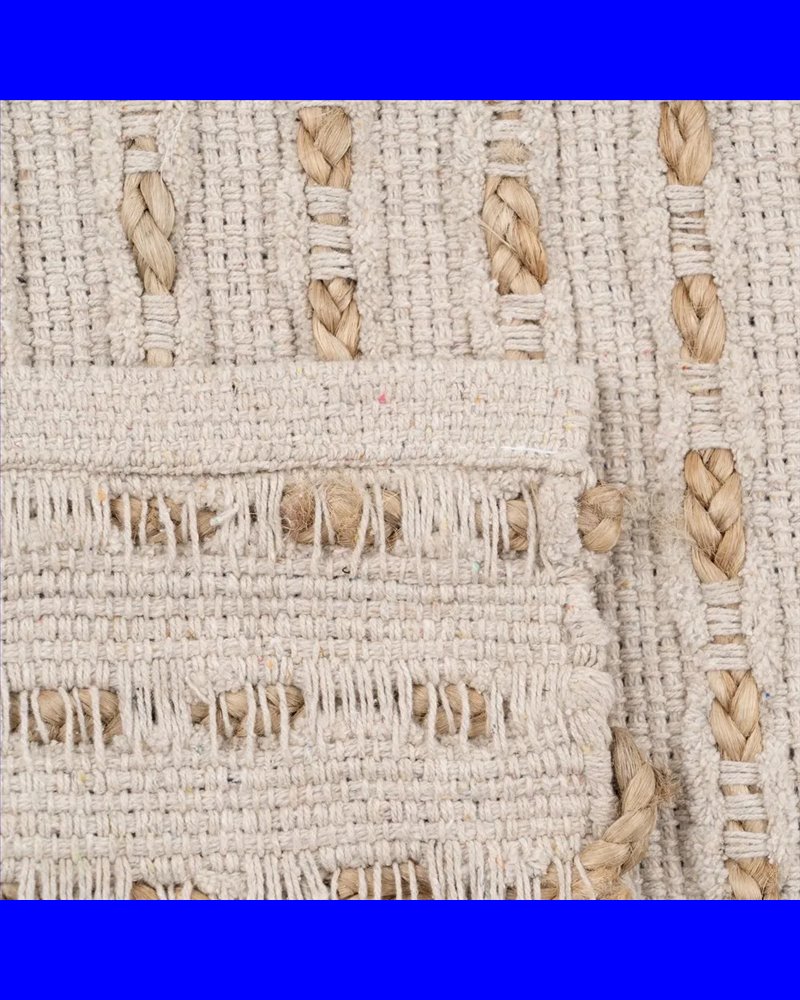 ALFOMBRA NATURAL-BLANCO YUTE-ALGODÓN 160 X 230 CM