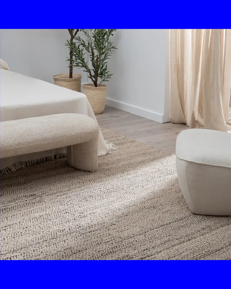 ALFOMBRA TAUPE TEJIDO DECORACIÓN 160 X 230 CM