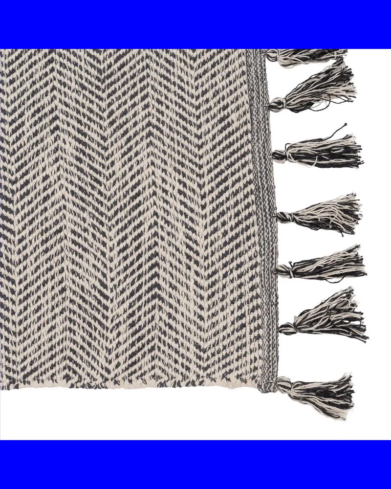 ALFOMBRA GRIS POLIESTER-ALGODÓN 80 X 150 CM