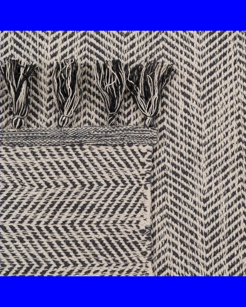 ALFOMBRA GRIS POLIESTER-ALGODÓN 80 X 150 CM