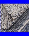 ALFOMBRA AZUL-BLANCO POLIESTER-ALGODÓN 80 X 150 CM