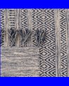 ALFOMBRA AZUL-BLANCO POLIESTER-ALGODÓN 160 X 230 CM