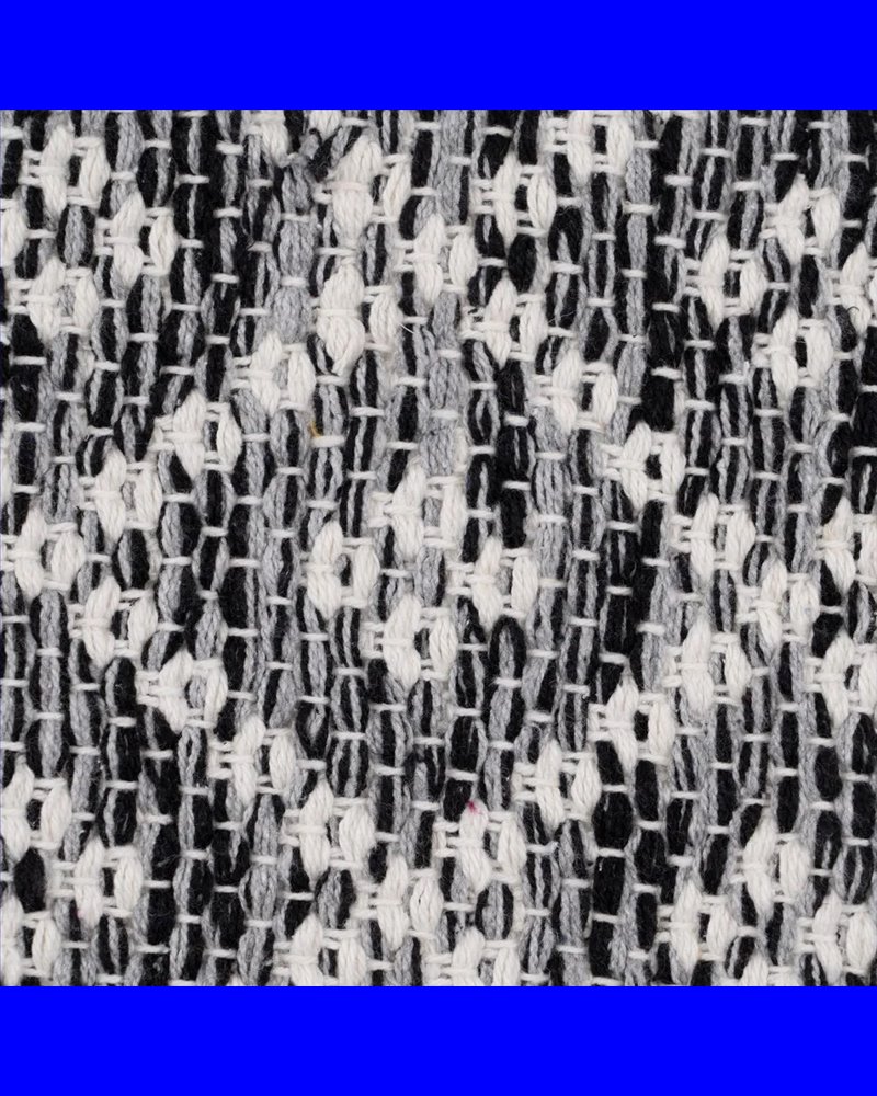 ALFOMBRA GRIS-BLANCO POLIESTER-ALGODÓN 80 X 150 CM